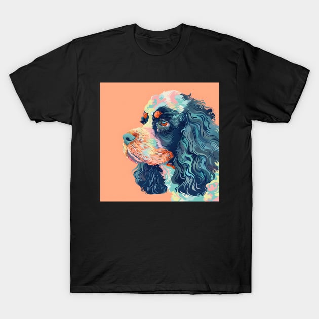 70s American Water Spaniel Vibes: Pastel Pup Parade T-Shirt by NatashaCuteShop